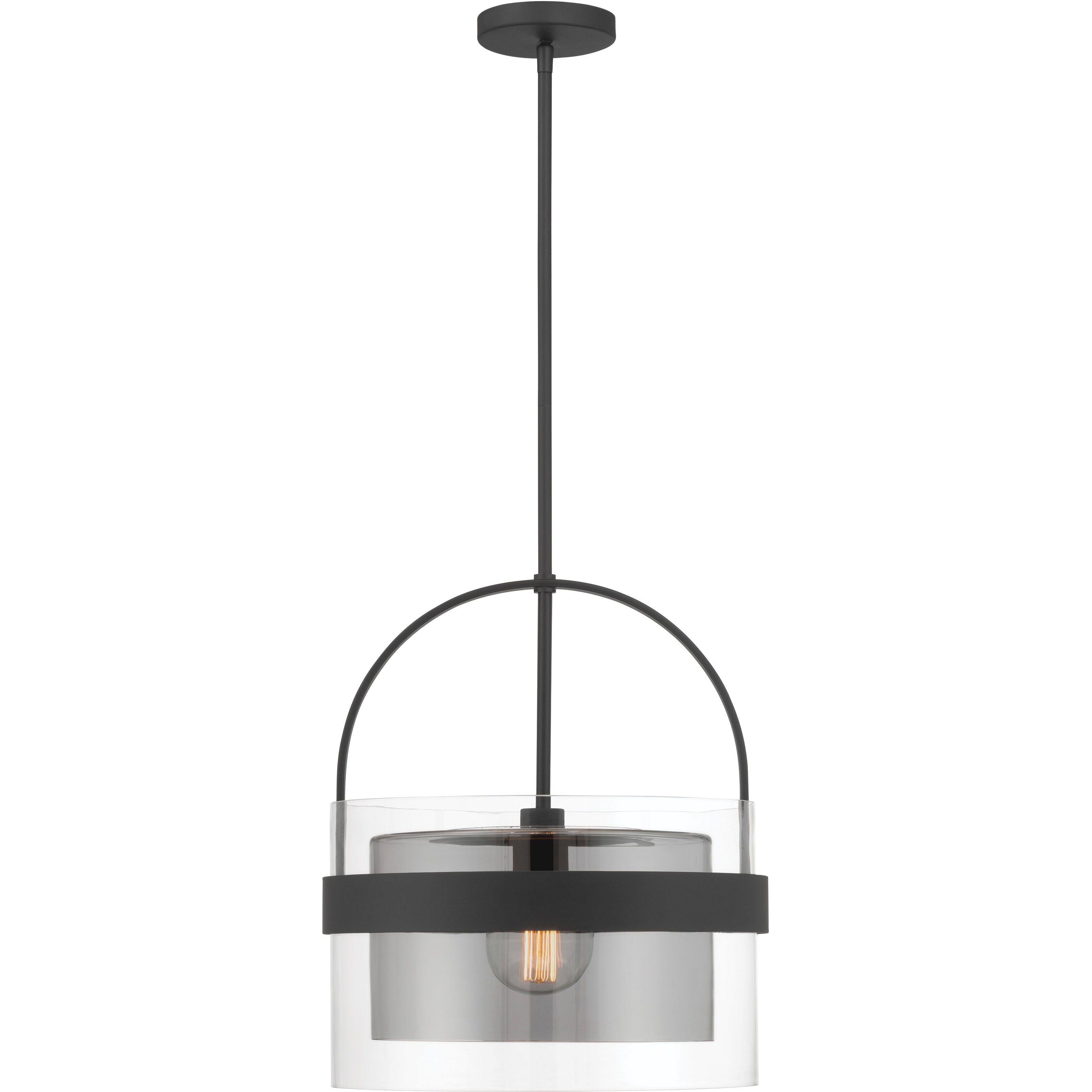 Ravik 1 Light 15.5 inch Dark Matte Black Convertible Pendant/Semi-Flush Mount Ceiling Light
