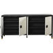 Cameron Satin Black and White and Brass Cabinet