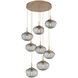 Nova Incandescent 8 Light Novel Brass Chandelier Ceiling Light, Round Multi-Pendant