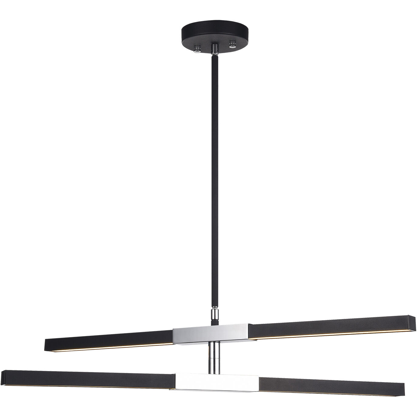 Lineare LED 28 inch Matte Black and Chrome Pendant Ceiling Light