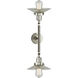 Franklin Restoration Halophane LED 18 inch Brushed Satin Nickel Bath Vanity Light Wall Light in Clear Halophane Glass, Franklin Restoration