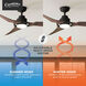 Eula 52 inch Matte Black with Chestnut Blades Outdoor Ceiling Fan
