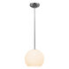 Nitrogen LED 9 inch Brushed Steel Pendant Ceiling Light