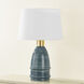 Tenley 26 inch 15.00 watt Aged Brass/Ceramic Inchyra Blue Table Lamp Portable Light