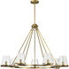 Valentine 40 inch Vintage Brass Chandelier Ceiling Light