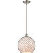 Ballston Large Farmhouse Chicken Wire 1 Light 10 inch Brushed Satin Nickel Pendant Ceiling Light, Ballston