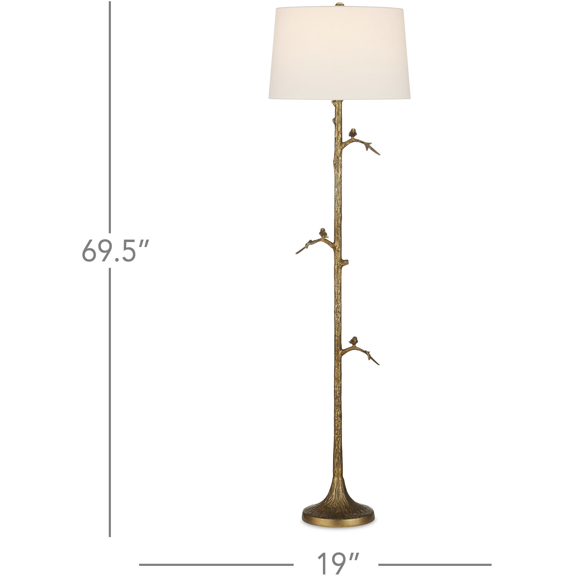 Piaf 69.5 inch 150 watt Antique Brass Floor Lamp Portable Light