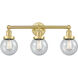Beacon 3 Light 24.5 inch Satin Gold Bath Vanity Light Wall Light in Seedy
