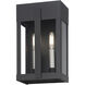 Berksford 2 Light 12 inch Black with Brushed Nickel Candles Outdoor Wall Lantern