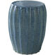 Harbor 17 inch Aqua Blue Glaze Garden Stool