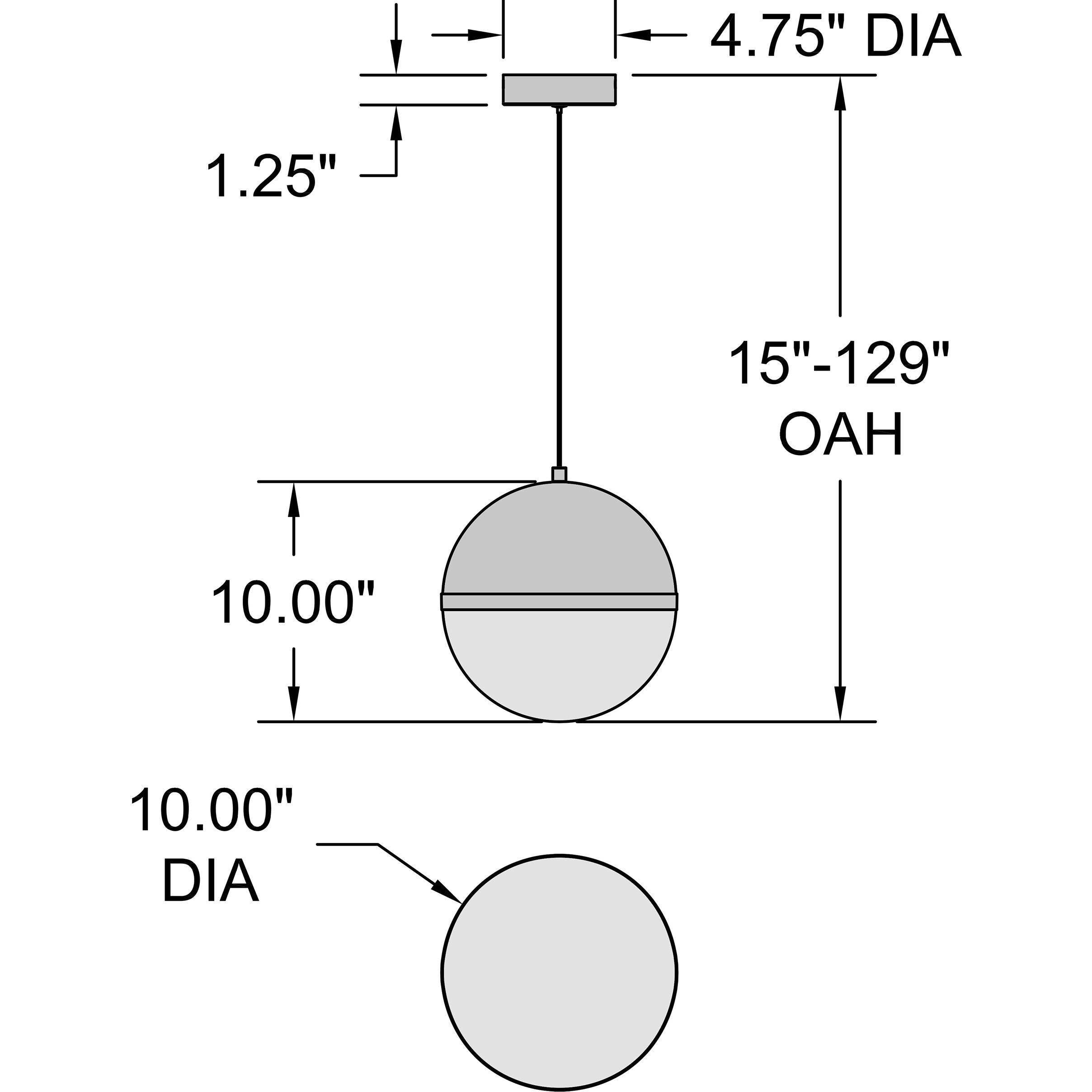Unity LED 10 inch Black and Antique Brushed Brass and Opal Pendant Ceiling Light