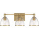 Wynnfrost 3 Light 24 inch Brushed Gold Vanity Wall Light