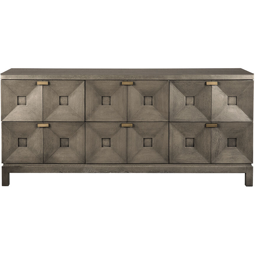 Musashi 72 X 22 inch Greige Walnut and Brass Console