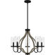 Cornelia 5 Light 26 inch Matte Black Chandelier Ceiling Light