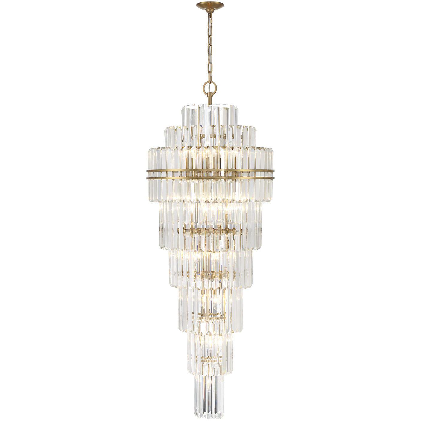 Hayes 31 Light 24 inch Aged Brass Chandelier Ceiling Light