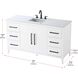 Millie 60 X 35 inch White Bathroom Vanity Cabinet