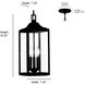 Halston 3 Light 7.25 inch Powder Coated Black Outdoor Hanging Lantern