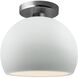 Radiance LED 7 inch Gloss White and Brushed Nickel Semi Flush Ceiling Light
