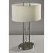 Duet 27 inch 60.00 watt Satin Steel Table Lamp Portable Light in Brushed Steel