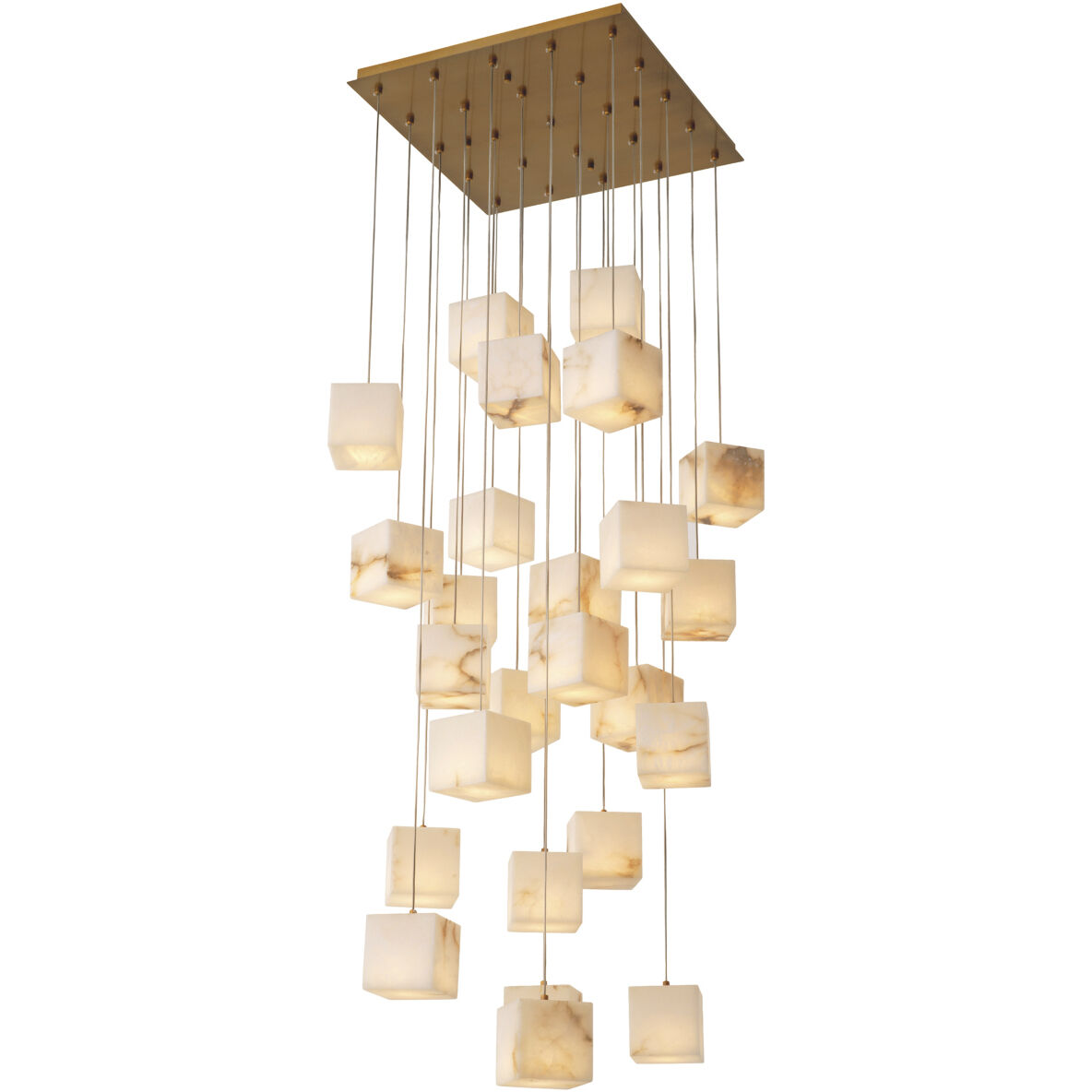 Duboce 25 Light Antique Brass with Alabaster Chandelier Ceiling Light