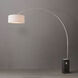 Iconic 95 inch 14 watt Satin Nickel and Black Arc Floor Lamp Portable Light in White Linen
