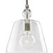 Glass Pendants 1 Light 8 inch Polished Nickel Mini-Pendant Ceiling Light