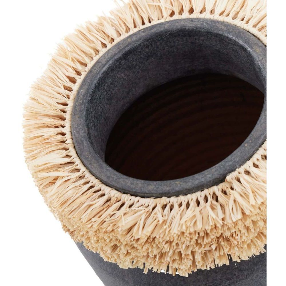 Raffie Matte Charcoal Vase