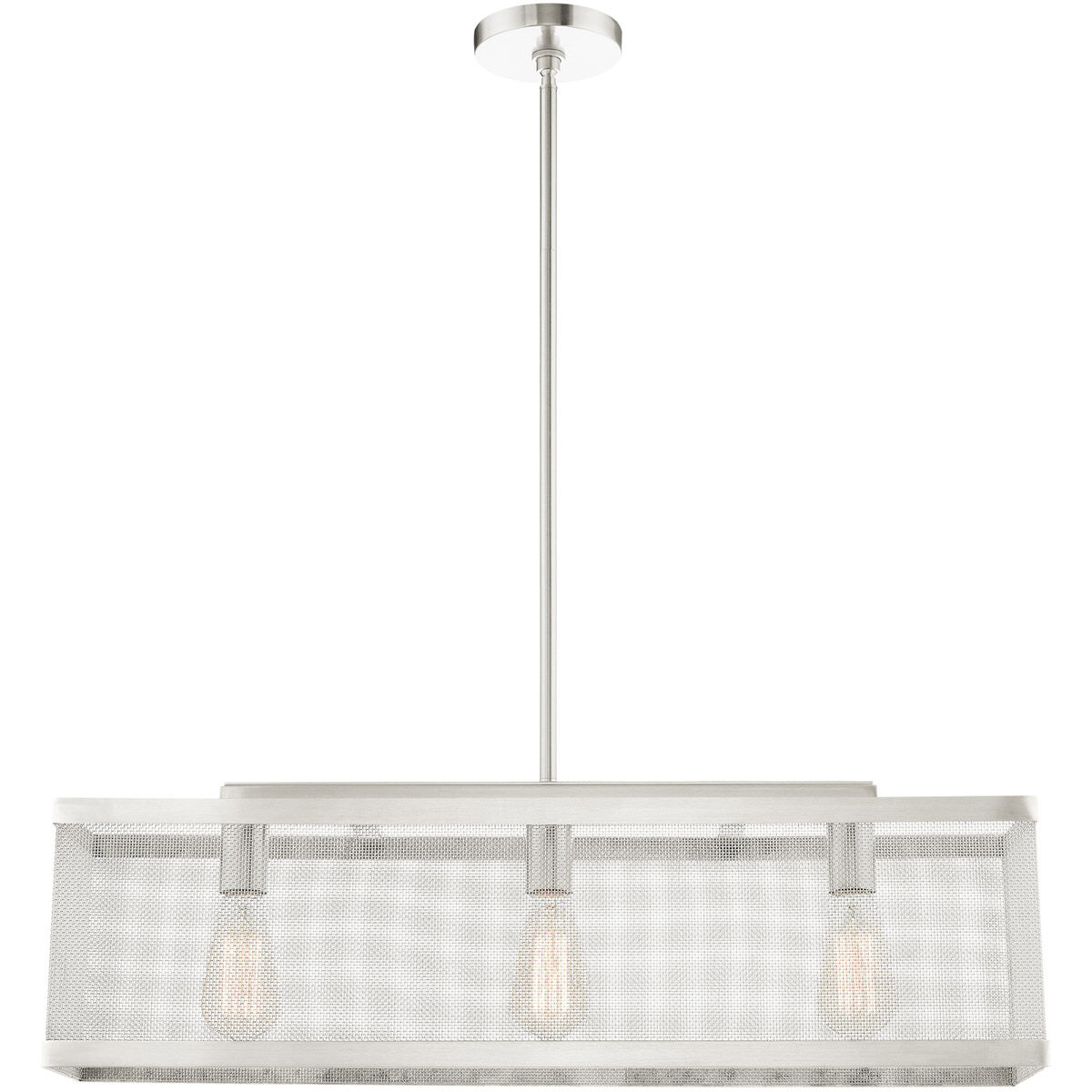 Industro 3 Light 7 inch Brushed Nickel Chandelier Ceiling Light