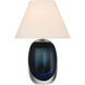 Danza 15 inch 3 watt Blue and Clear and Polished NIckel Table Lamp Portable Light