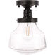 Lyle 1 Light 8 inch Black Flush Mount Ceiling Light