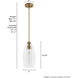 Rossmoor 1 Light 7 inch Luxe Gold Pendant Ceiling Light