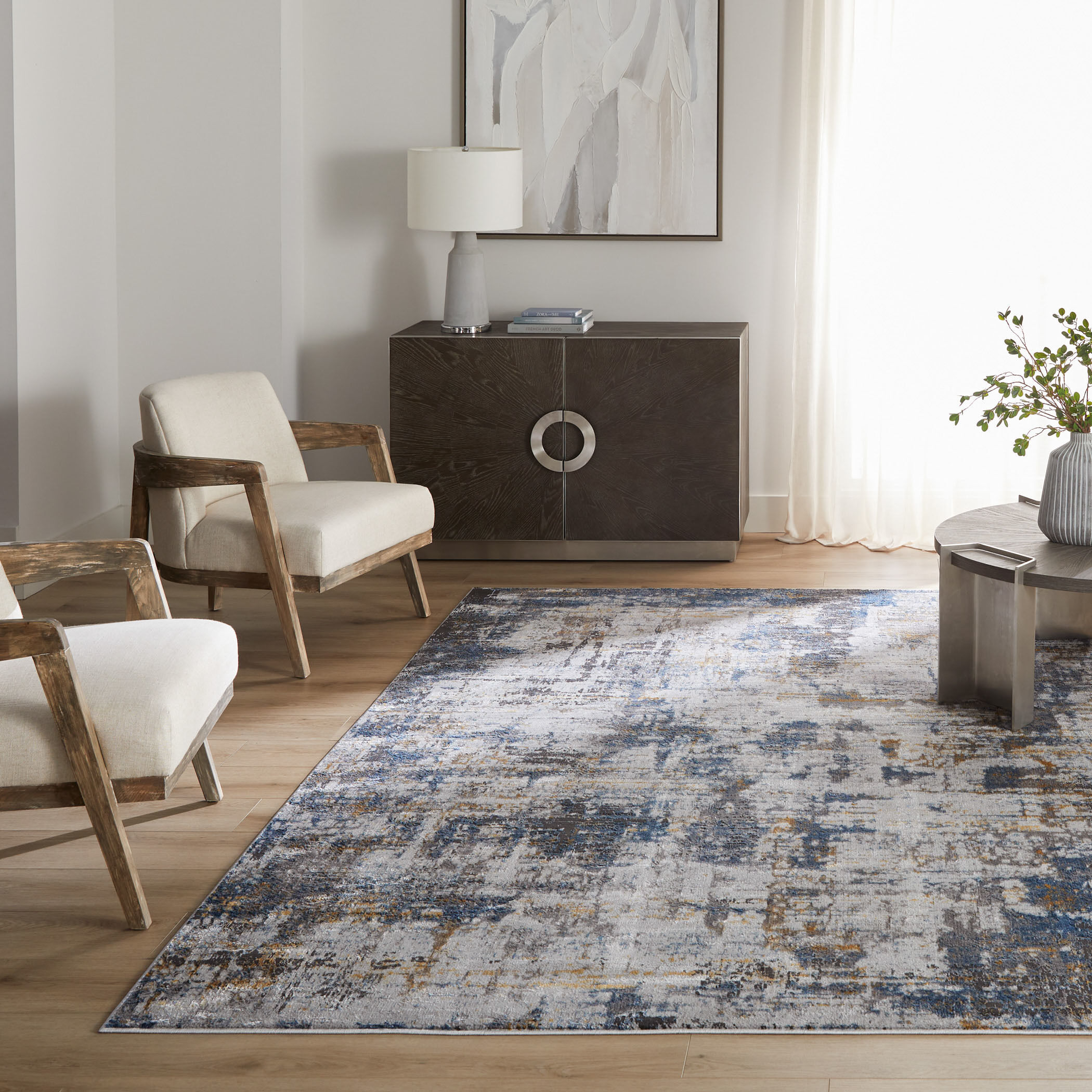 Darica 36 X 24 inch Blue Rug in 2 x 3
