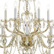 Traditional Crystal 12 Light 31 inch Polished Brass Chandelier Ceiling Light in Clear Hand Cut