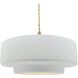 Radiance Collection - Tier Pendant Ceiling Light in Brushed Brass, Dedicated LED, Beige Twist Cord, Gloss White, 16.25W x 6H, Form+Finish+Function