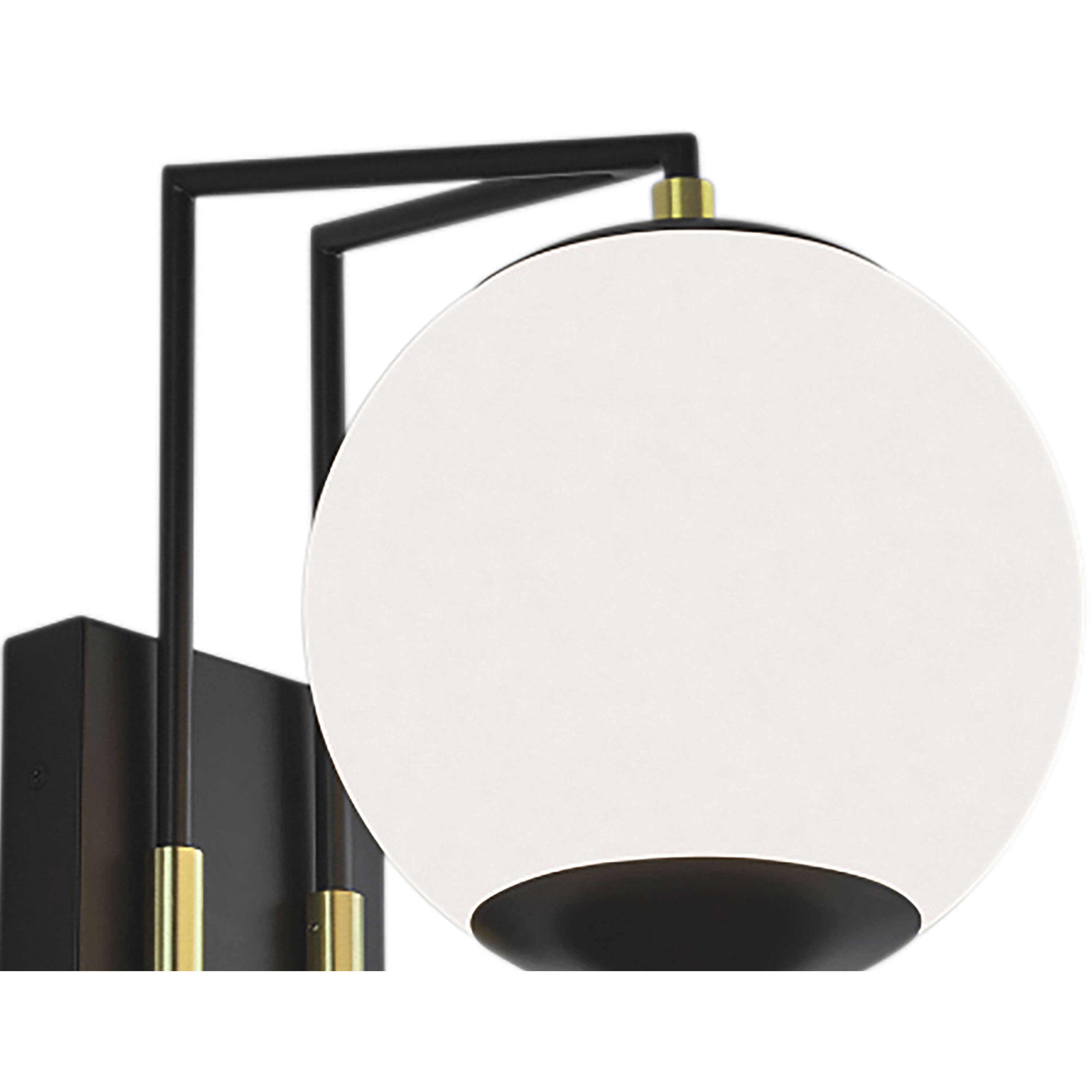 Cosmos LED 18.38 inch Matte Black with Satin Brass and Matte White Outdoor Wall Sconce