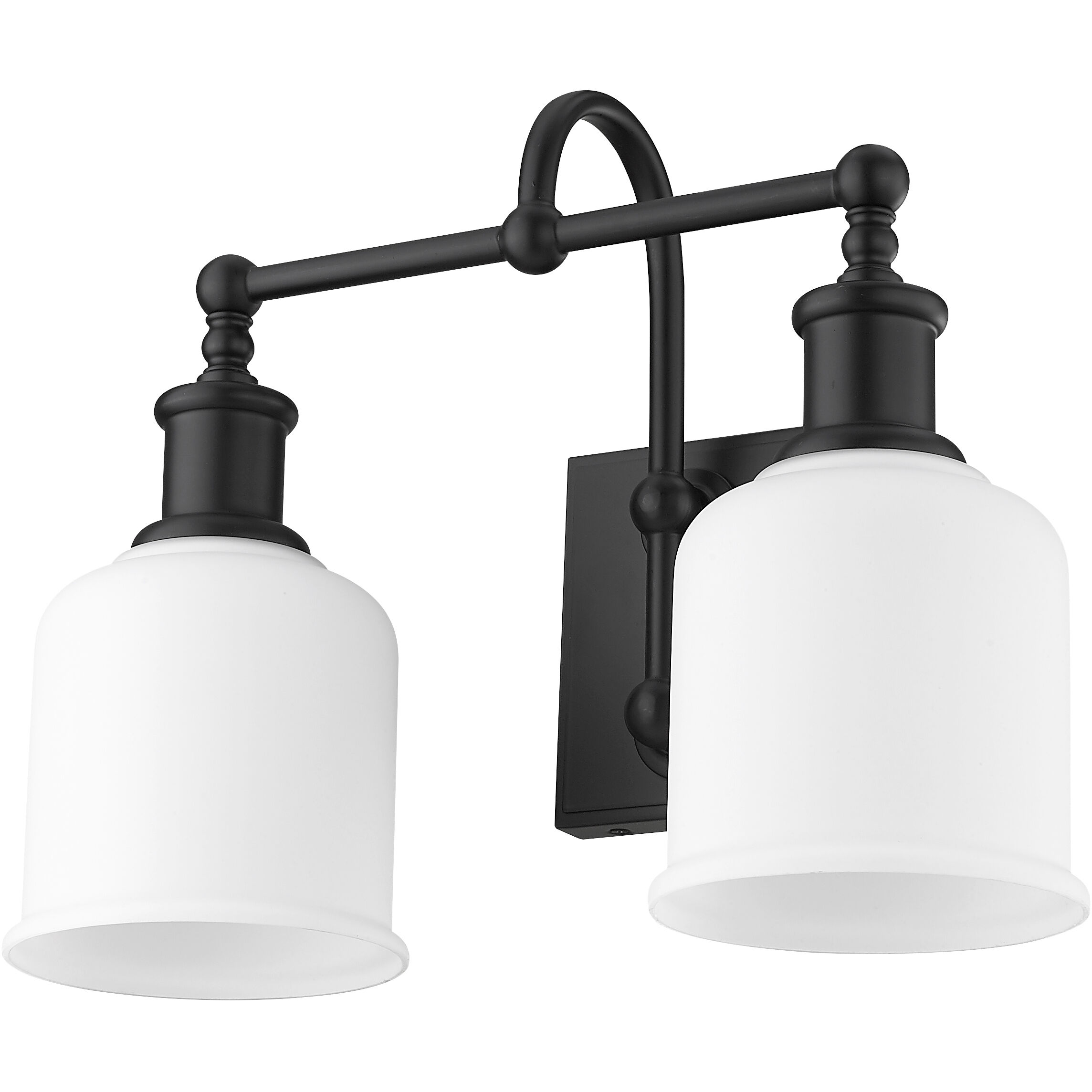 Bryant 2 Light 16 inch Matte Black Vanity Wall Light