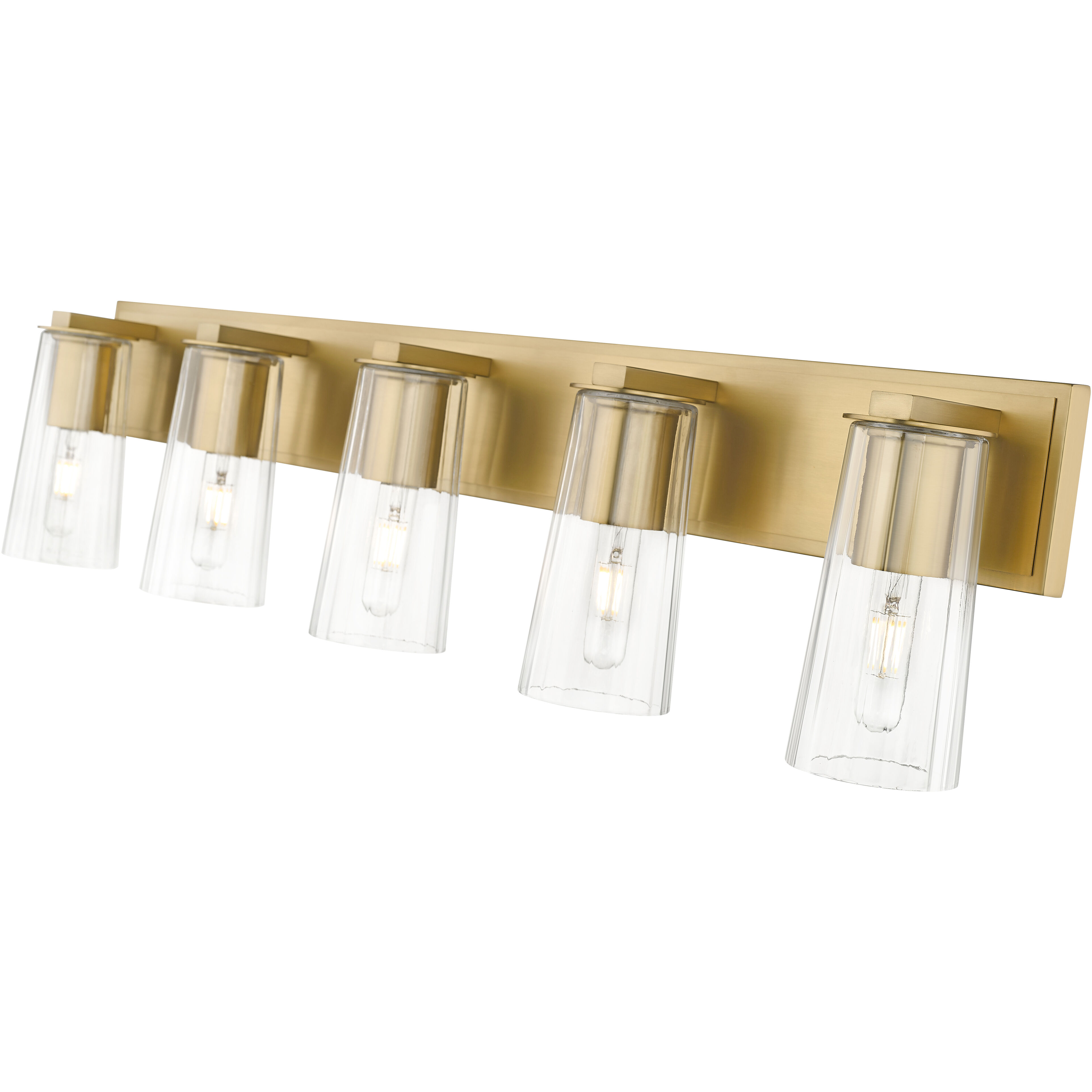 Titus 5 Light 40 inch Modern Gold Bath Vanity Light Wall Light