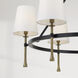 Hollis 6 Light 35 inch Matte Black with Hammered Gold Chandelier Ceiling Light