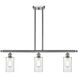 Ballston Clymer 3 Light 36 inch Brushed Satin Nickel Island Light Ceiling Light in Clear Glass, Ballston