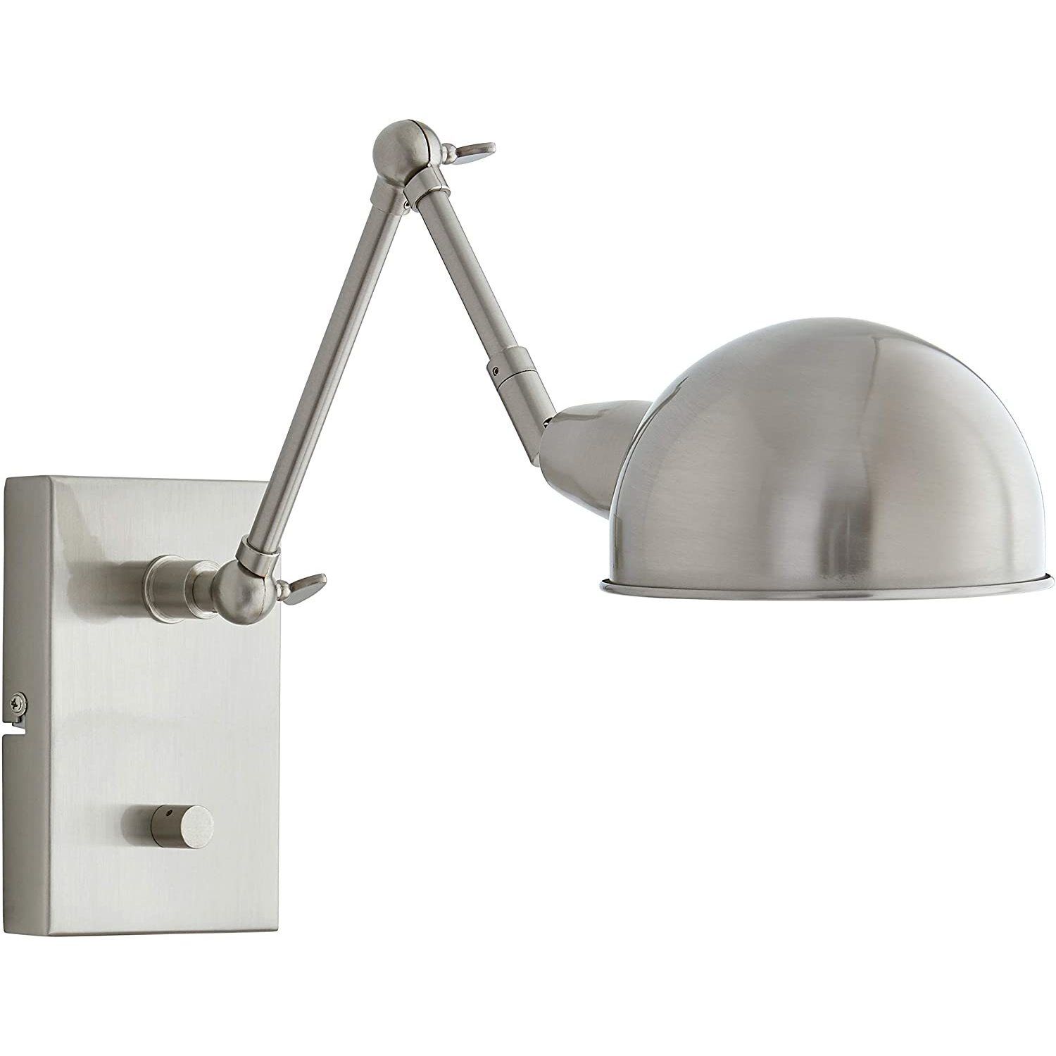 Sophia 12 inch 40 watt Brushed Steel Adjustable Swing Arm Wall Lamp Wall Light