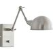 Sophia 12 inch 40 watt Brushed Steel Adjustable Swing Arm Wall Lamp Wall Light