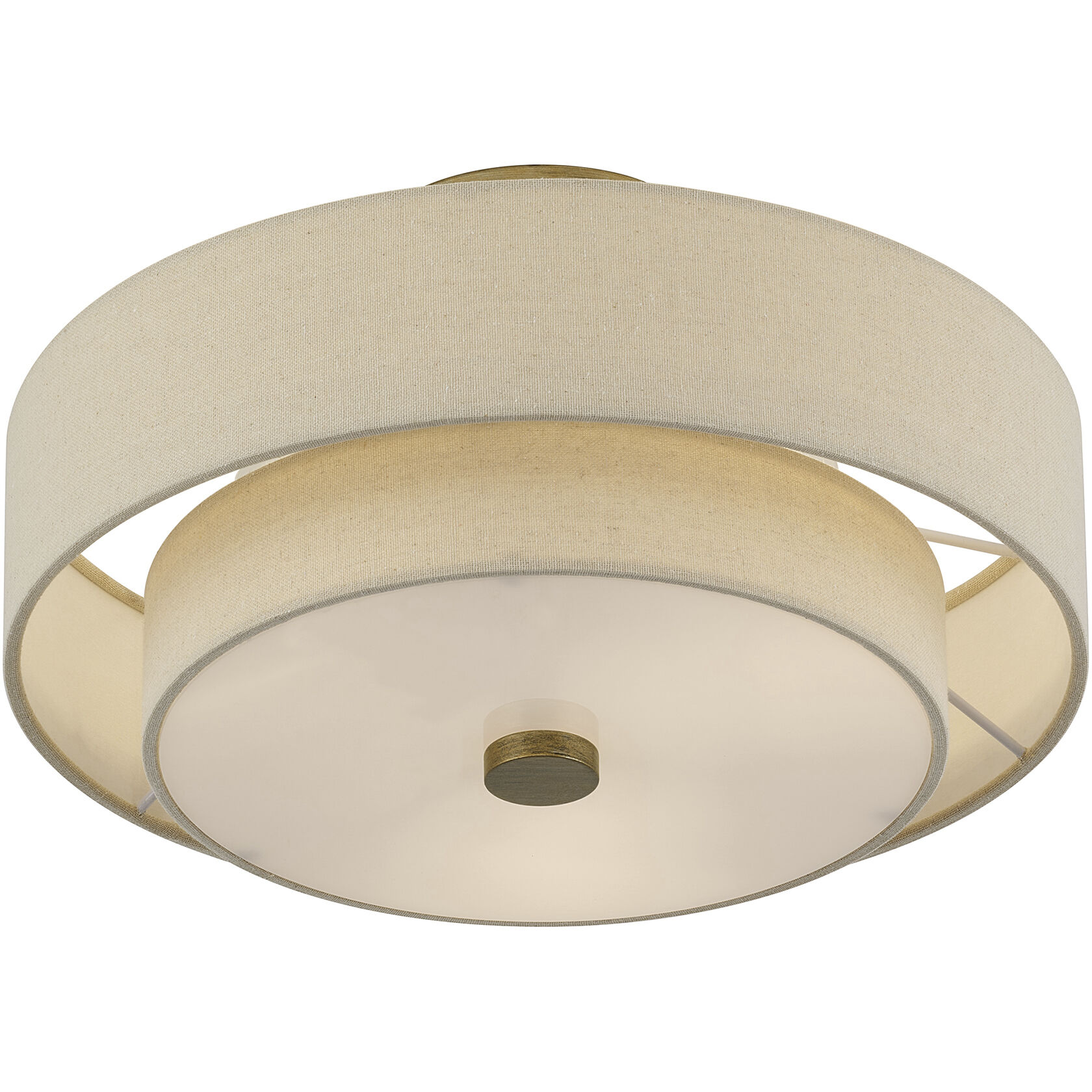 Bellingham 3 Light 15 inch Antique Gold Leaf Semi Flush Mount Ceiling Light, Large