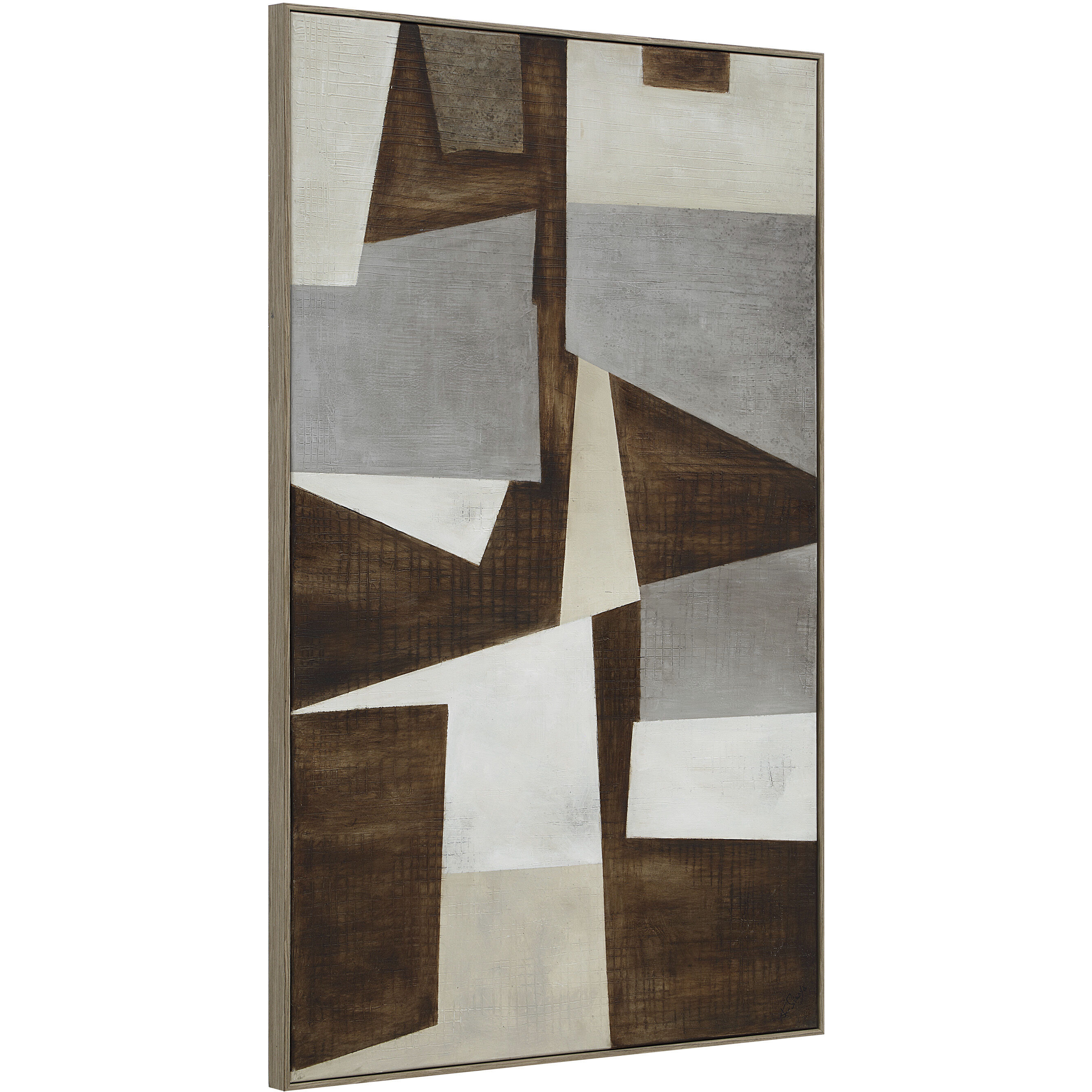 Cannella Multicolor and Medium Walnut Canvas Art