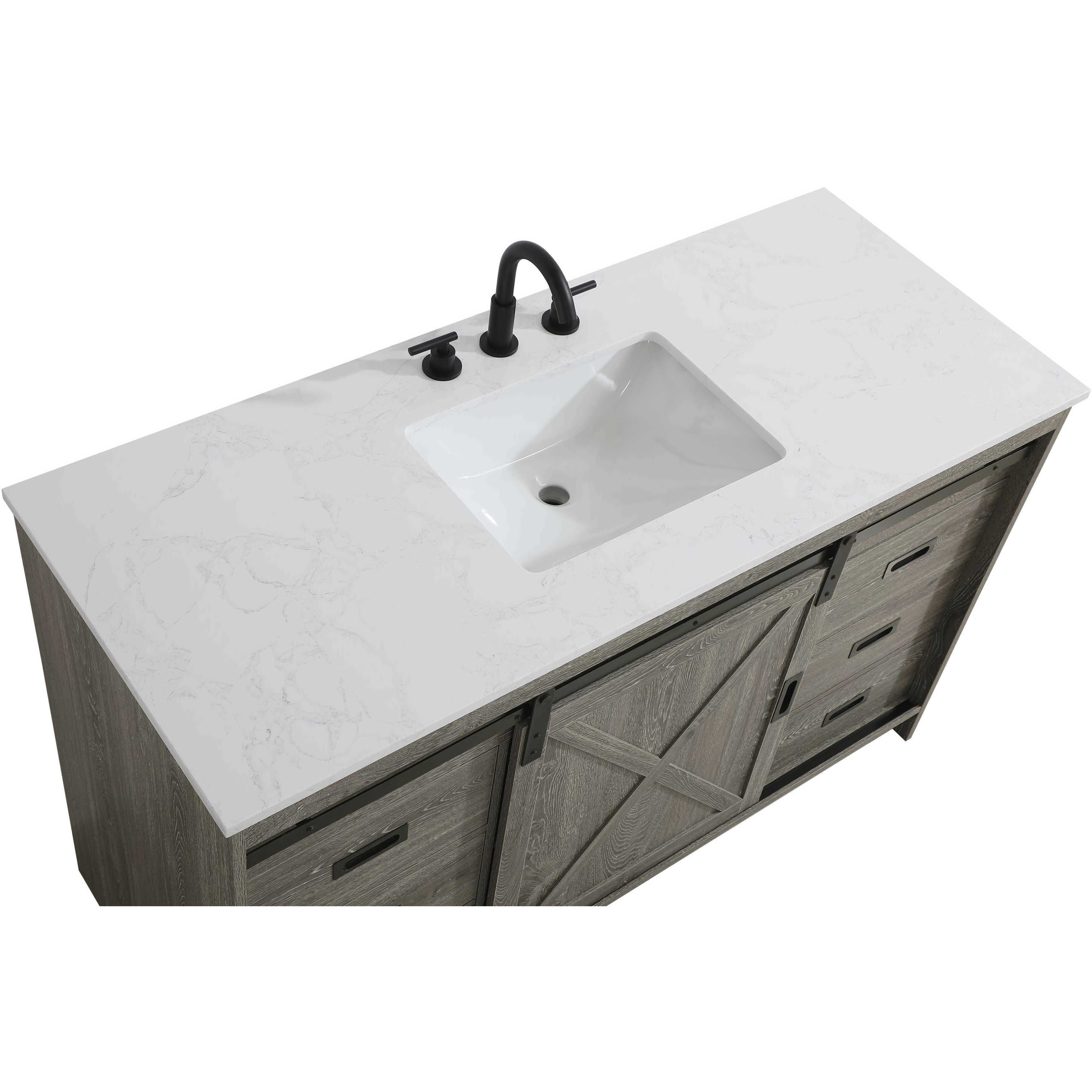 Austin 54 X 34 inch Rustic Grey Bathroom Vanity Cabinet