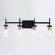 Warren LED 30 inch Matte Black and Brushed Brass Bathroom Light Wall Light in 4