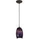 Chianti 1 Light 5 inch Oil Rubbed Bronze Pendant Ceiling Light in Purple Swirl