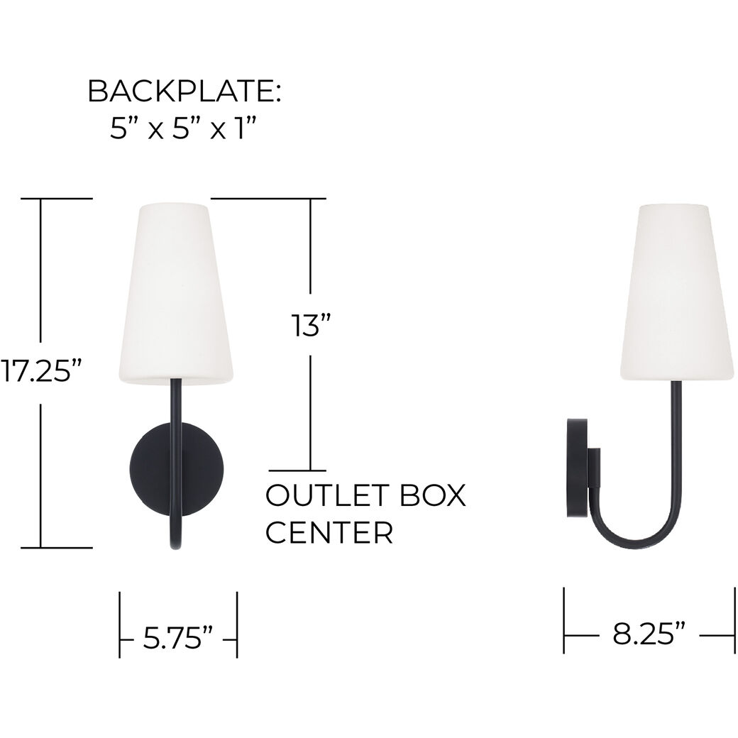 Averitt Sconce Wall Light in Matte Black