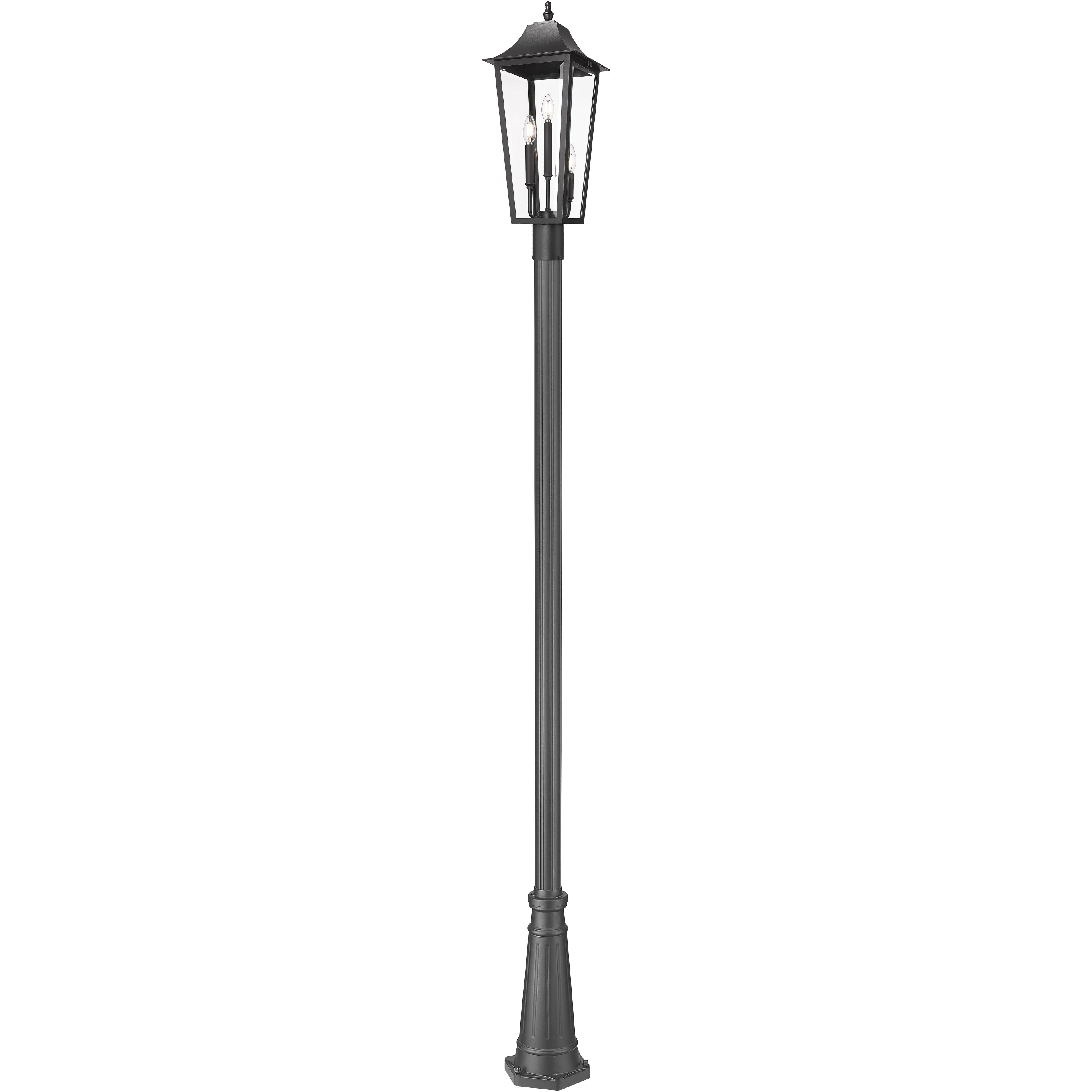 Gannon 3 Light 120.75 inch Black Outdoor Post Mounted Fixture