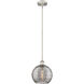 Edison Athens Deco Swirl 1 Light 10 inch Brushed Satin Nickel Stem Hung Mini Pendant Ceiling Light