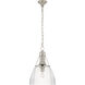 Chapman & Myers Prestwick 1 Light 18 inch Polished Nickel Pendant Ceiling Light in Clear Glass